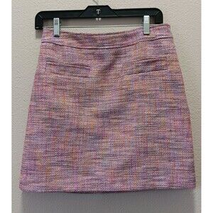 Loft Tweed A Line Skirt Pink Sz 2 C0072